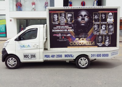 Carros valla para cantantes o tv Party Campañas para conciertos